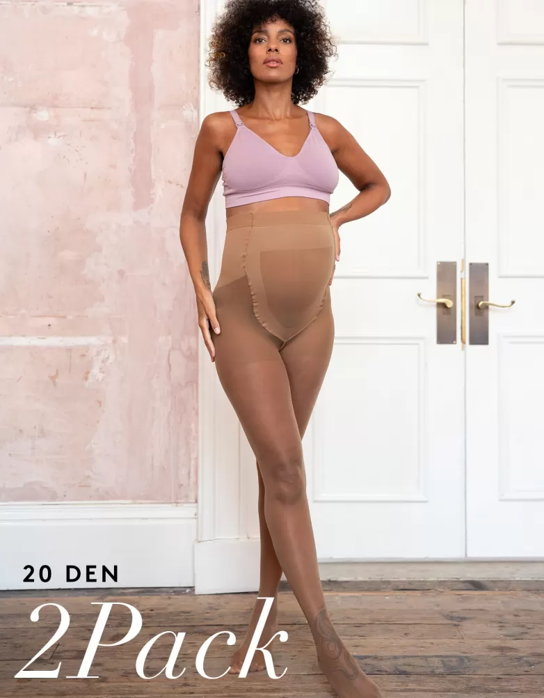 Cheap 20 Denier Mocha Maternity Tights – 2 Pack | Lingerie en corrigerende kleding | Lingerie & Shapewear