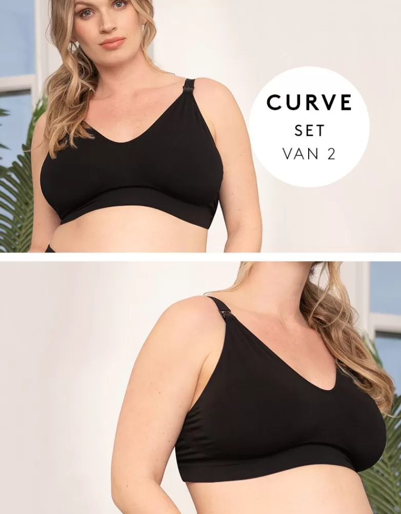 Flash Sale Curve zwarte bamboe borstvoedingsbh's, 2-pack | Alle Verzorgingskleding | Verpleging Beha's & Lingerie