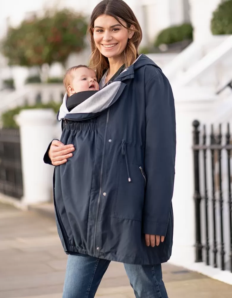 Cheap Marineblauwe Utility Parka 4-in-1 Zwangerschaps-tot-draagjack met capuchon Jassen & Dragen | Babykleding Dragen