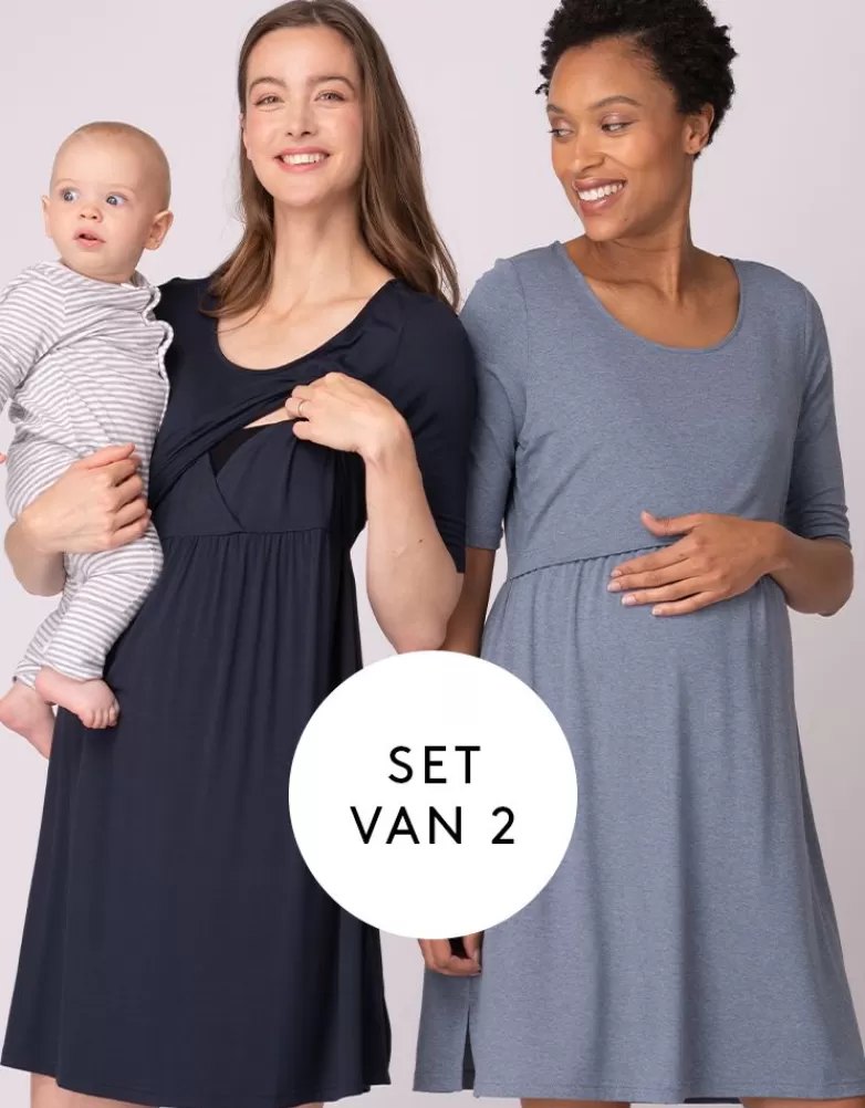 Sale Tweedelige nachthemden voor moederschap en borstvoeding Nachtkleding | Nachtkleding & Loungewear