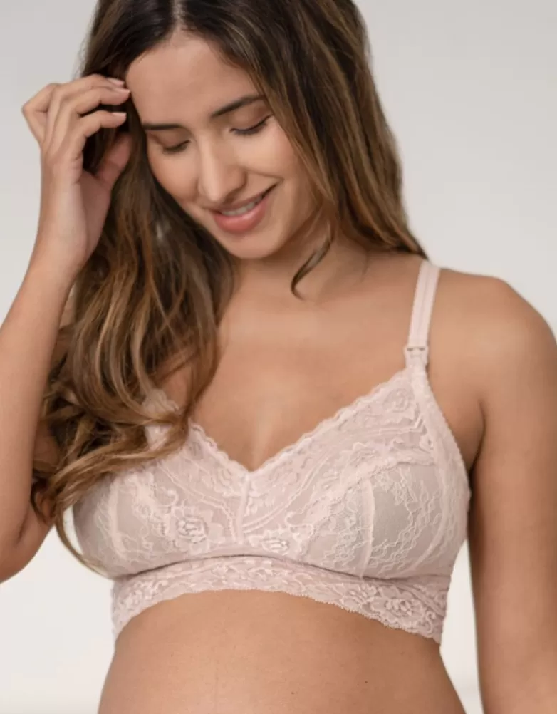 Store Zachtroze kanten zwangerschaps- en voedingsbralette Alle Verzorgingskleding | Verpleging Beha's & Lingerie