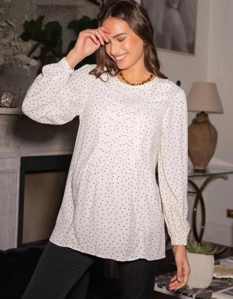 Cheap Zwangerschaps- en borstvoedingsblouse met polkadotstippen | Alle Verzorgingskleding | Hoodies & Tops