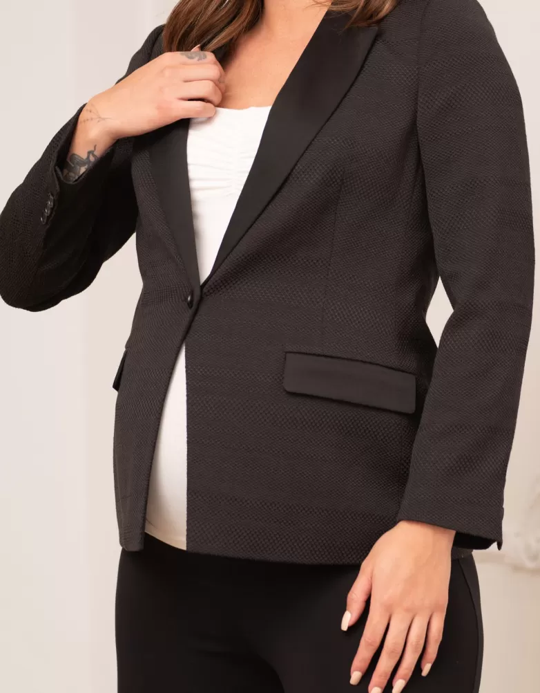 New Zwarte zwangerschapsblazer in smokingstijl | Jassen en jacks